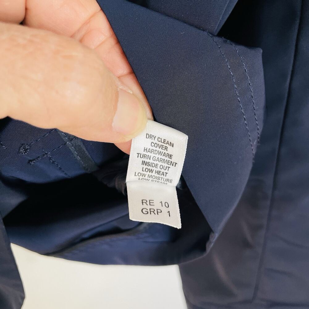 St. John Funnel Neck Rain Jacket Windbreaker Size XL Navy Cowl Neck Lightweight - Picture 14 of 16